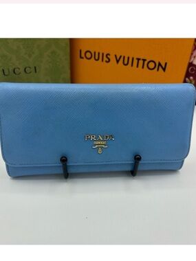Prada Saffiano Double Snap Wallet